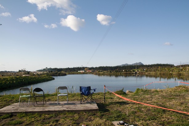 cable park clear skies ready for wakeboarding